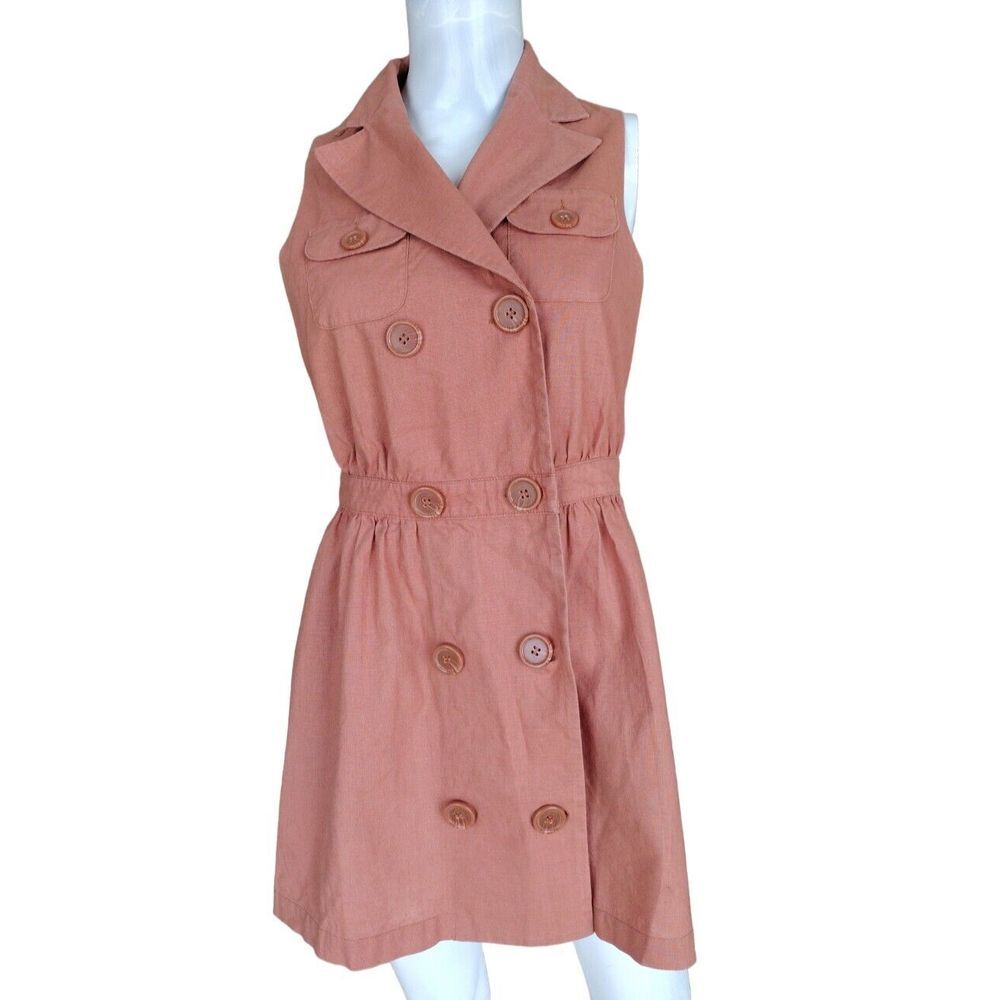 Forever 21 Mini Blazer Dress Women S Rusty Orange Trend Pockets Linen Sleeveless